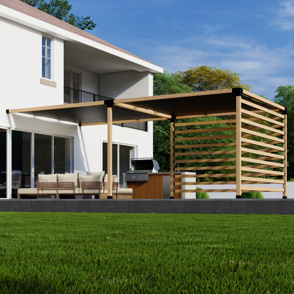 Lean To Pergola Privacy Slat Wall Modern Wood Pergola Design