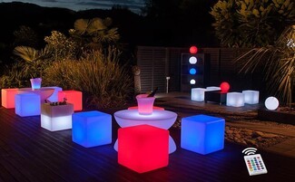 Led Cube Chair Cordless Portable RGB Patio Lighting Glow Seats