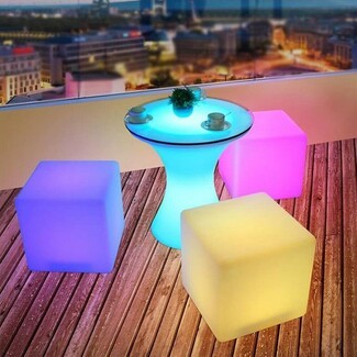 Led Cube Stool RGB Color Changing Cube Lights Glow Patio Seats