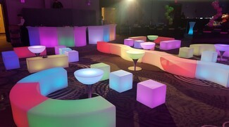 Led Modular Furniture With Curved Sections Neon Party Lounge