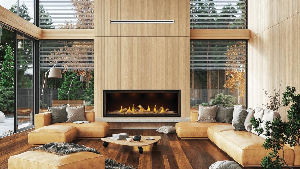 Linear Fireplace Linear Proportions Wood Panel Design