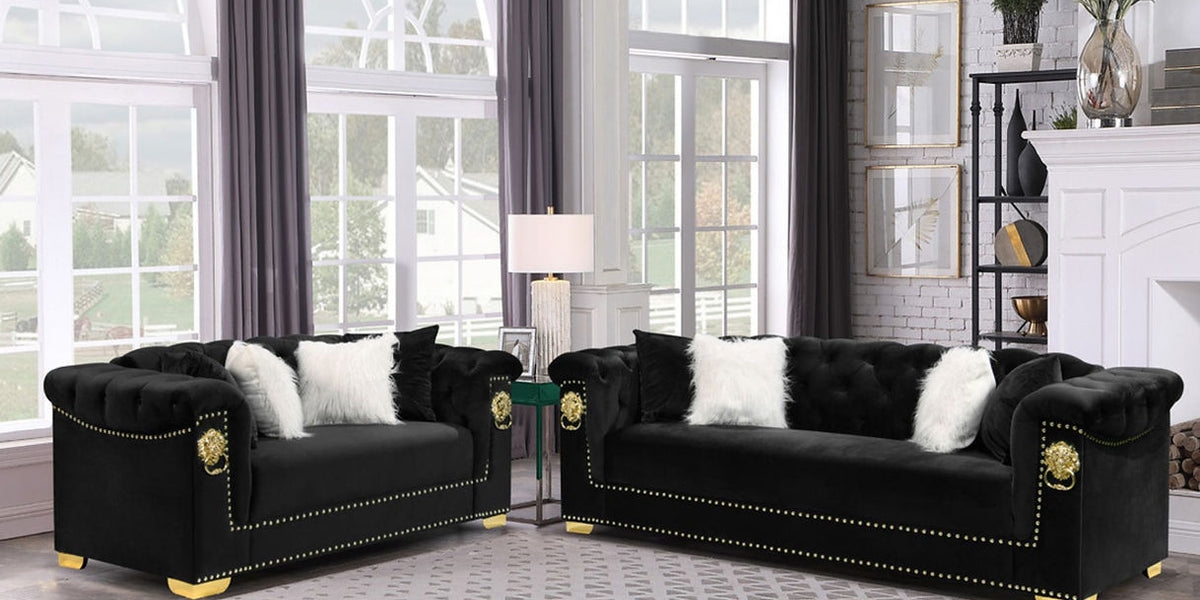 Black And Gold Settee
