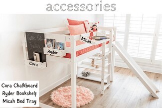 Loft Bed with Built-in Slide and White Loft Bed with Slide