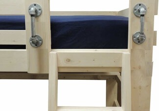 Loft Bed with Pipe Grab Handles and Industrial Loft Bed Handles