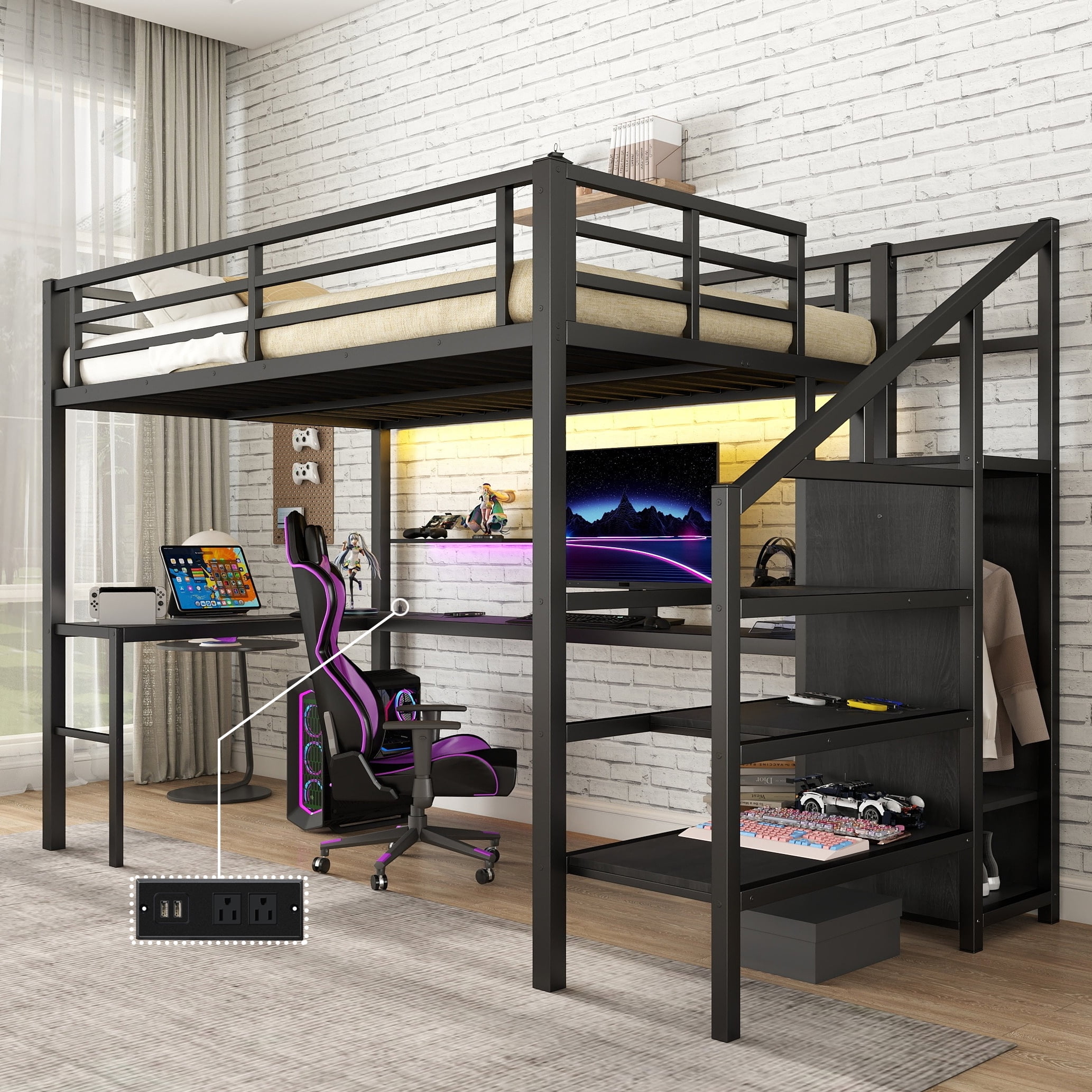 Adult Loft Bed With Stairs