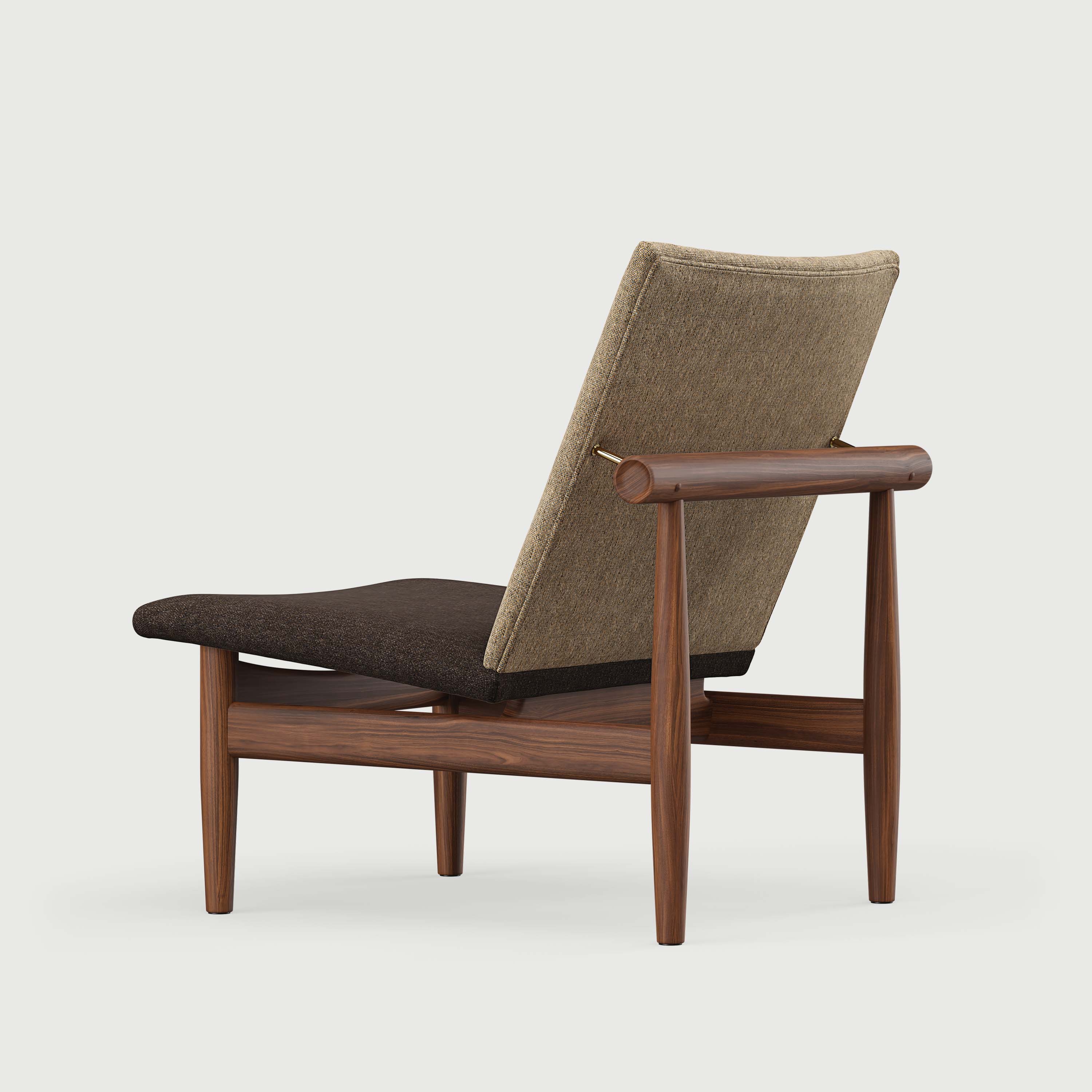Lounge Chair Horizontal Back Rail Two Tone Walnut