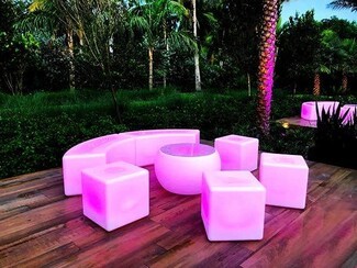Lounge Furniture Set Magenta Event Furniture Modular Curved