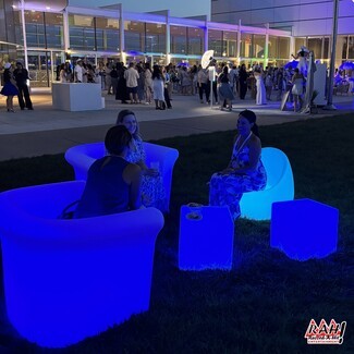 Lounge Seating Electric Blue Glow In The Dark Lounge Chairs