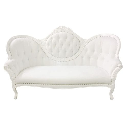 Loveseat Sofa: French Rococo Sofa in Ornate Carved Style
