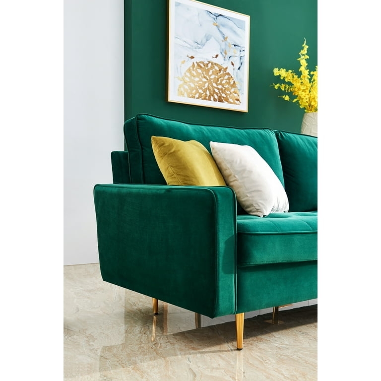 Loveseat Sofa Monochromatic Styling Metallic Legs