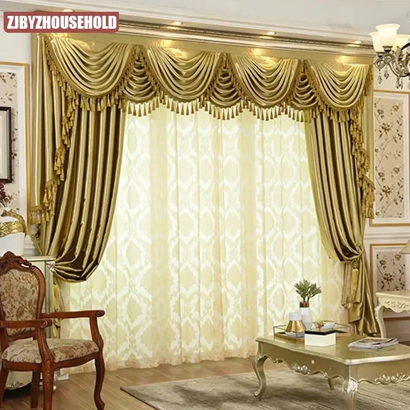 Luxury Curtains: Metallic Gold Multi Swag Valance