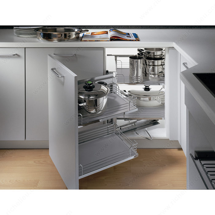 Magic Corner Gray Arena Baskets Modern Pull-Out Shelving