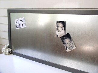 Magnetic Bulletin Board: 52 Inch Width Galvanized Steel Organizer