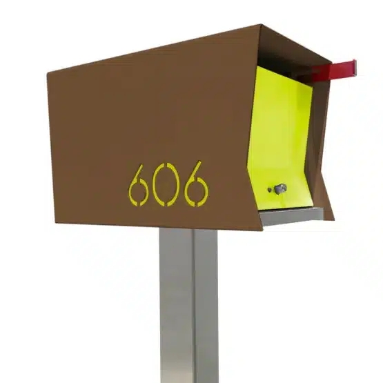 Mailbox Neon Interior Accent with Stencil Cut Coconut Brown