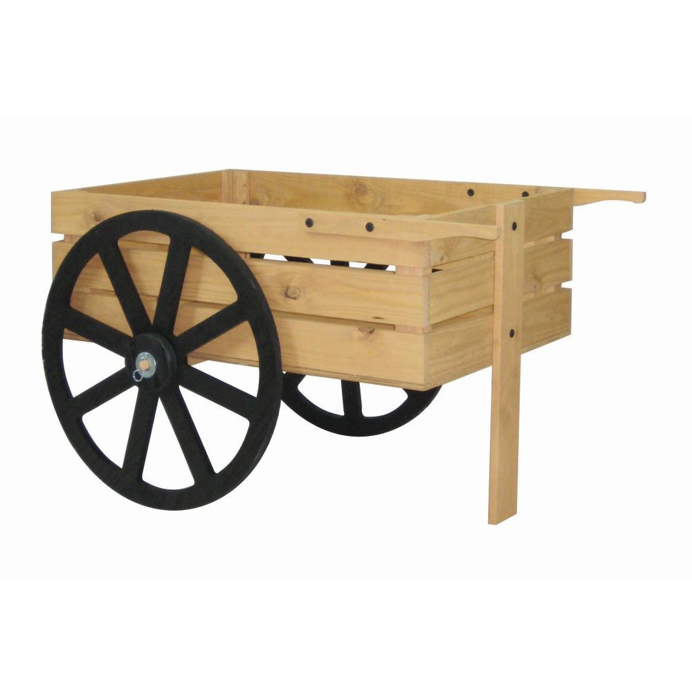Market Cart with Slatted Sides and Wooden Market Display Stand