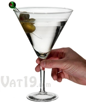 Martini Glass: 26 Ounce Capacity Hand Blown Decorative Barware