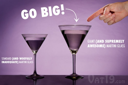 Martini Glass: Novelty Scale Comparison Huge Cocktail Glass Decor