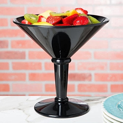 Martini Glass: Opaque Black Finish Shatterproof Shrimp Cocktail Bowl