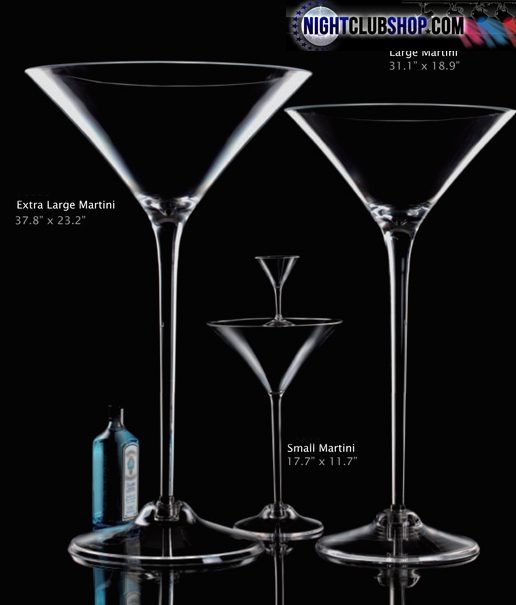 Martini Glass: Ultra Tall Stem Modern Jumbo Dimensions Event Decor