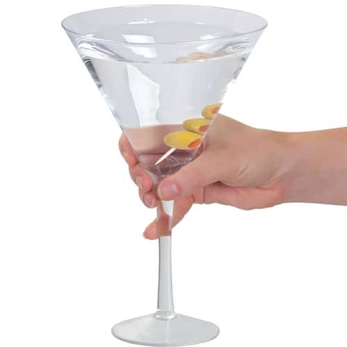 Martini Glass: Whimsical Olive Garnish Oversized Scale Party Accessory
