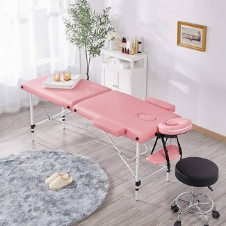 Massage Table Soft Pink Upholstery Pink Massage Table