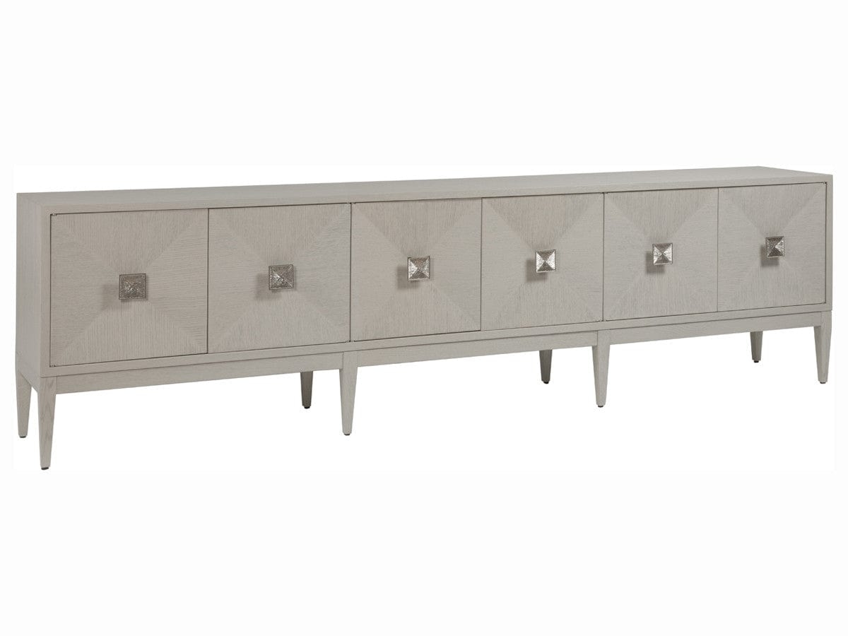 Media Sideboard: Six Door Console with Pyramid Pulls