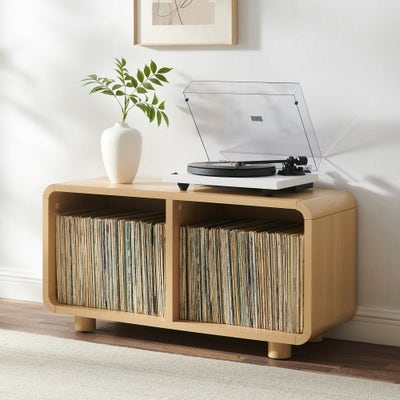 Media Stand: Rounded Corner Media Stand with Peg Legs