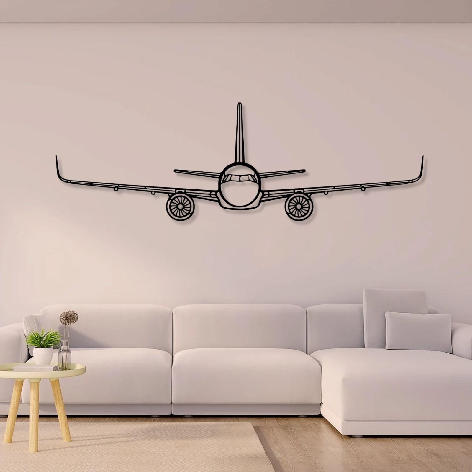 Metal Wall Art Matte Black Airplane Silhouette Art