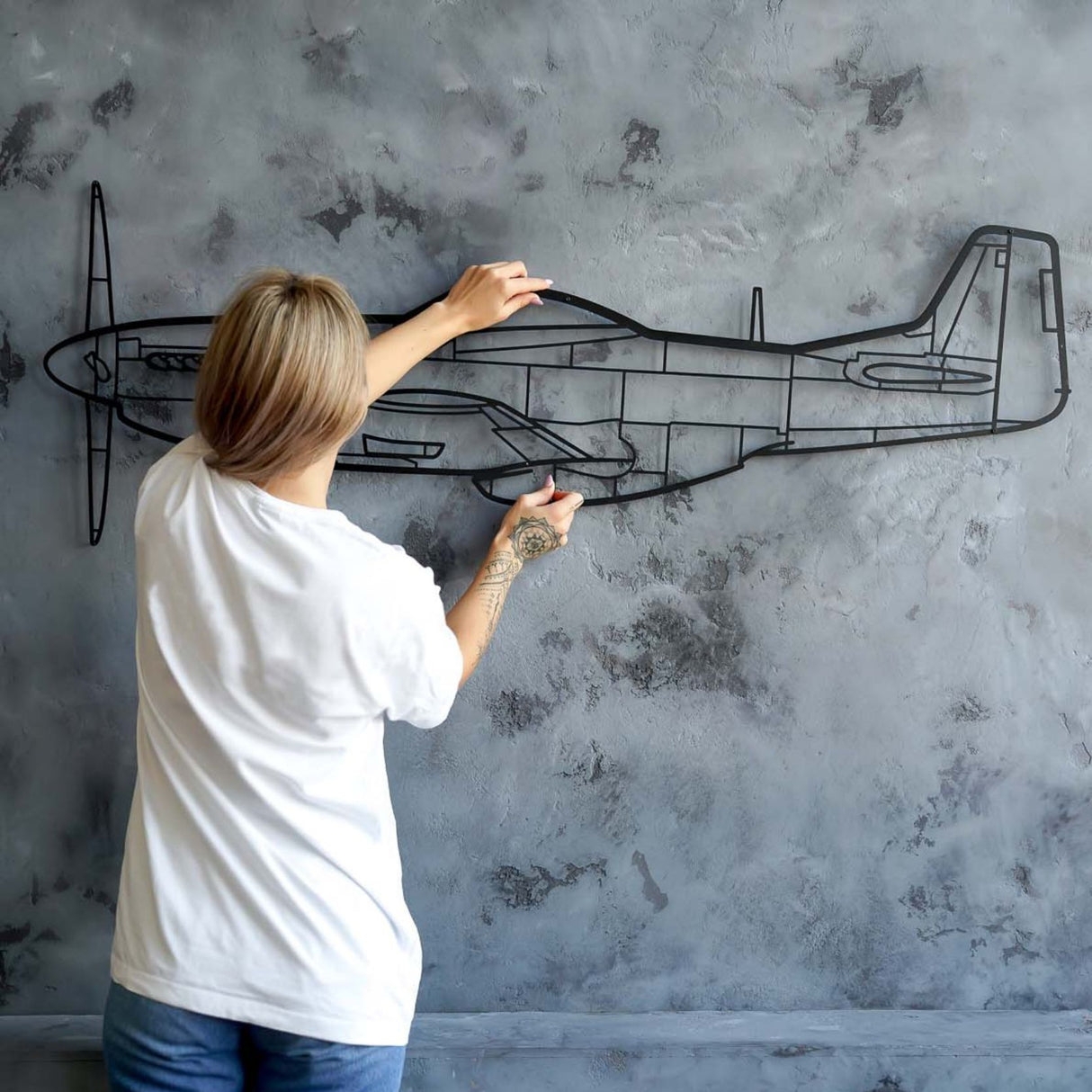 Metal Wall Art Wireframe Outline Custom Aircraft Silhouette