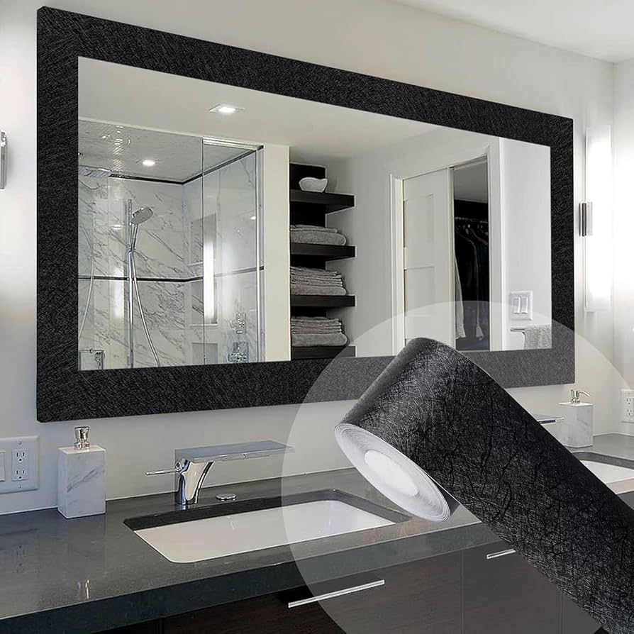 Mirror Border Tape: Silk Textured Finish DIY Mirror Upgrade