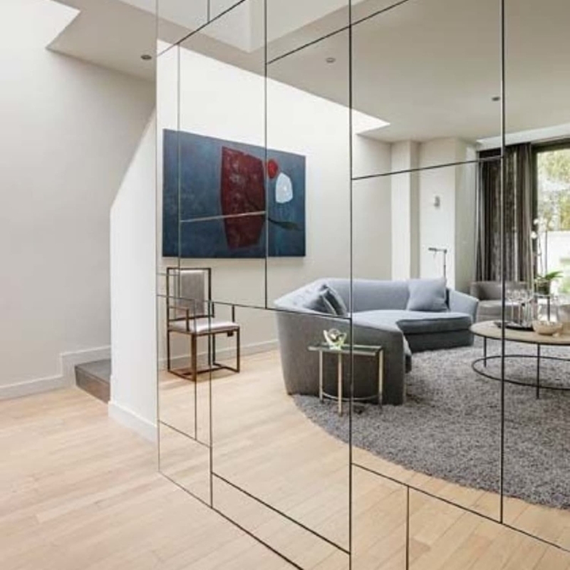 Mirror Paneling: Architectural Mirror Grid Wall Decor Room