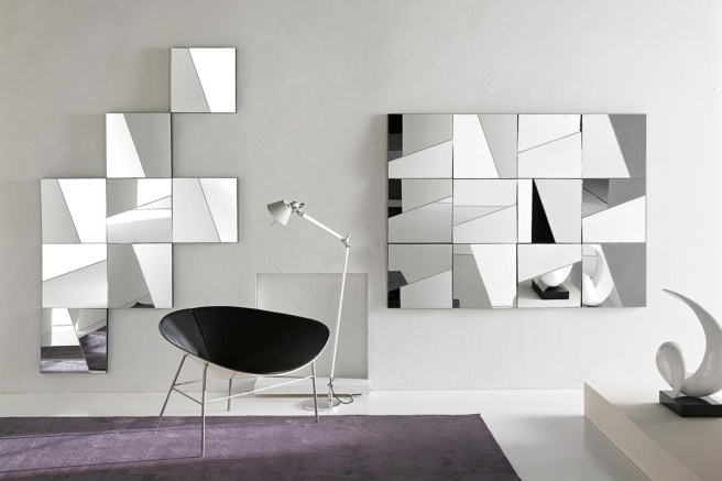 Mirror Panels: Faceted Surface Modular Wall Art Design