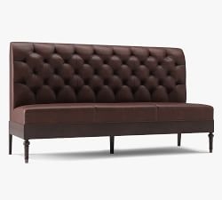 Modular Banquette with Deep Button Tufting and Espresso Turned Legs