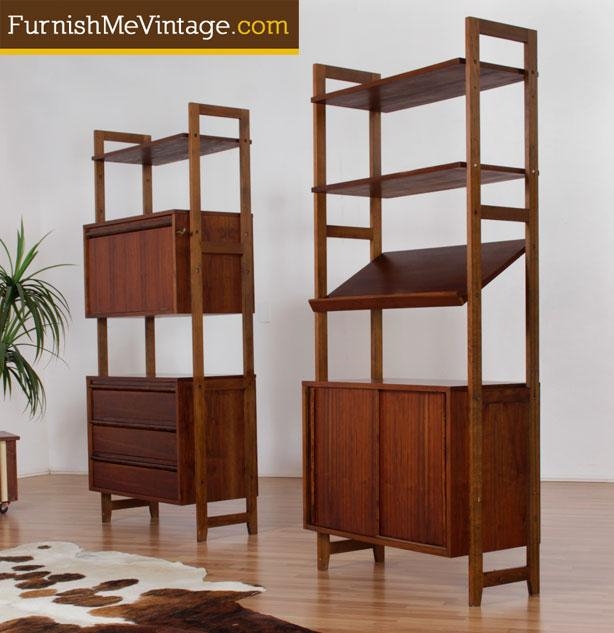 Modular Shelving Unit: Danish Modern Ladder Shelving Design