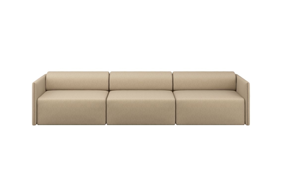 Modular Sofa with Blocky Silhouette in Warm Beige