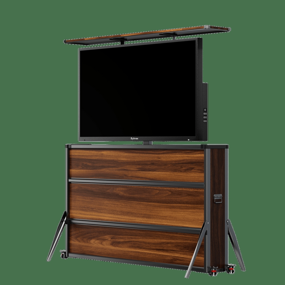 Motorized Outdoor TV Lift Cabinet with Casters and Side Handles