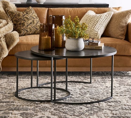 Nesting Coffee Table: Circular Nesting and Tiered Surface