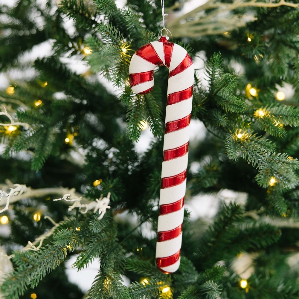 Ornament: Oversized Design with Matte Textured White Stripes