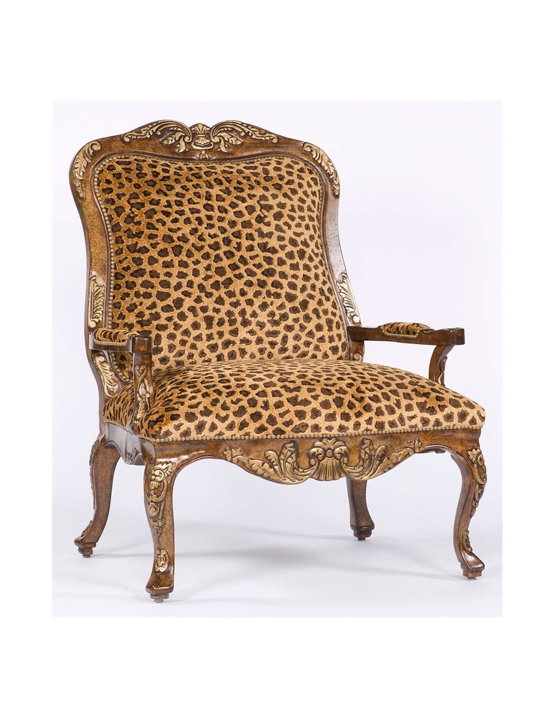 Ornate Cresting Accent Chair and Ornate Louis XV Armchair