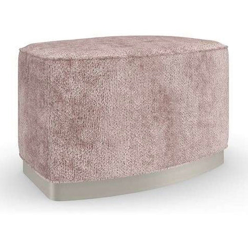 Ottoman: Pill Shaped Dusty Rose Dusty Rose Boucle Ottoman