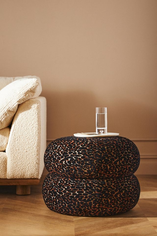 Ottoman with Stacked Silhouette and Modern Safari Accent