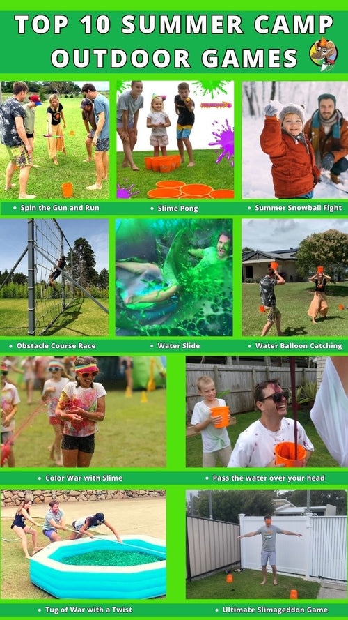 Outdoor Activity Set with Neon Slime Backyard Summer Camp Games