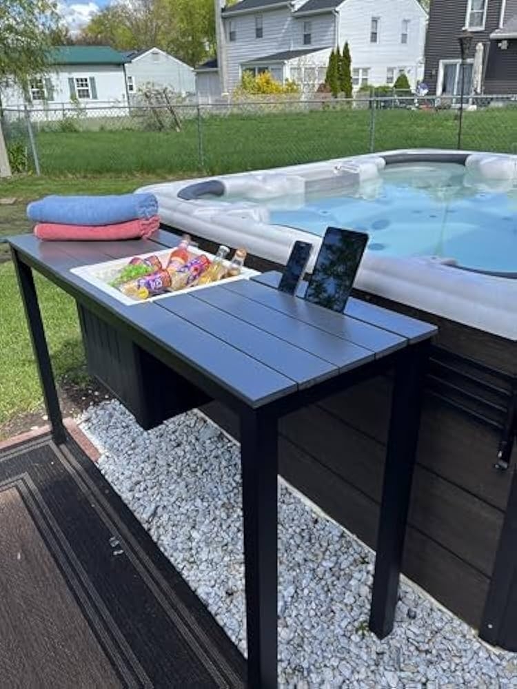 Outdoor Bar Table: Charcoal Tablet Stand Patio Table Set