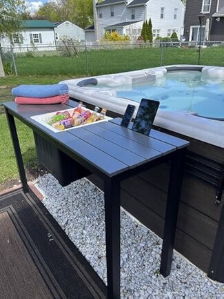 Outdoor Bar Table: Charcoal Tablet Stand Patio Table Set