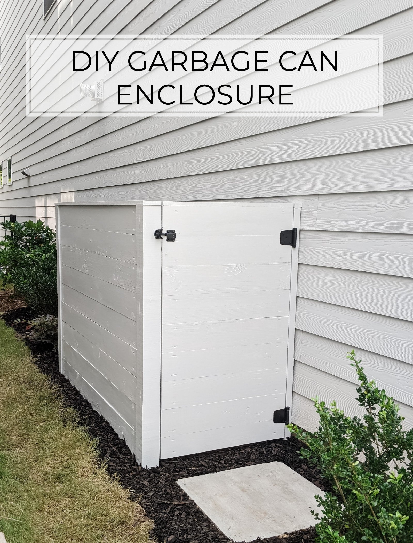 Outdoor Enclosure Horizontal Planks Modern Farmhouse Bin Cover