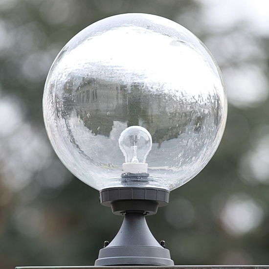 Outdoor Pedestal Light - Matte Black Clear Glass