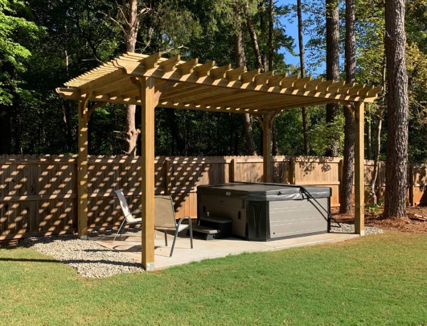 Outdoor Pergola with Decorative Beam Ends and Shade Roof
