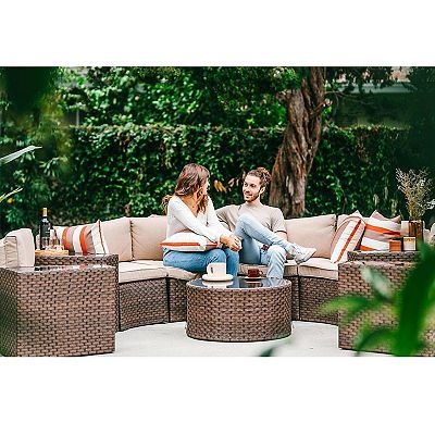 Outdoor Sectional: Half Moon Patio Set Modular Seating