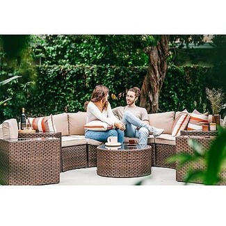 Outdoor Sectional: Half Moon Patio Set Modular Seating