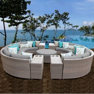 Outdoor Sofa Set: Circular Modular Set with Cup Holders